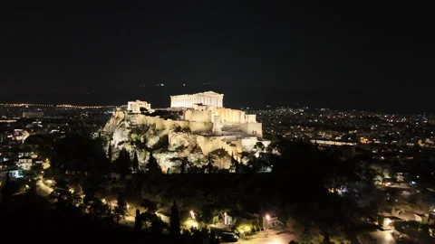 Acropolis, Athens, Greece Nighttime Stock Footage 314259083