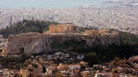 Acropolis, Athens, Greece time lapse Stock Footage 21265640