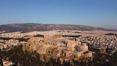 Acropolis drone backwards 4k Video stock 197593624