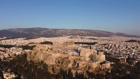 Acropolis drone backwards HD Video stock 197592558
