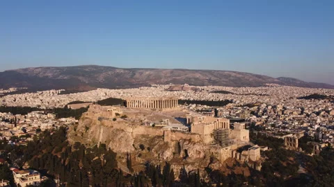 Acropolis drone forward 4k Video stock 197594050