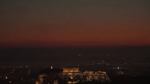 Acropolis in dusk Video stock 85321381