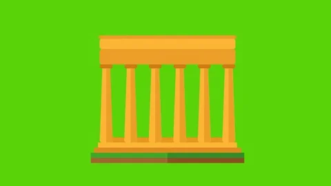 Acropolis with greenbox background animation loop Video stock 127746565