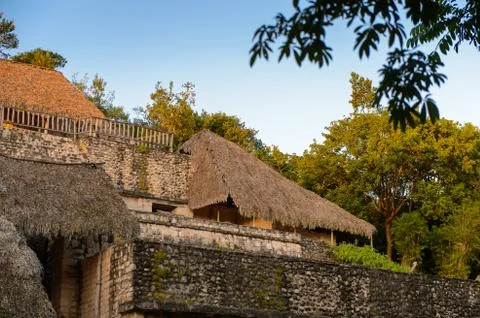 Acropolis, the largest structure at Ek' Balam and it contains the tomb of Uki Stock Photos