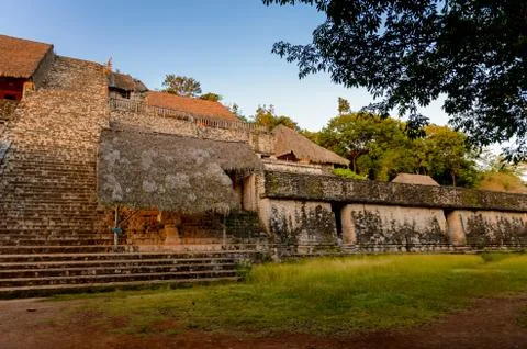 Acropolis, the largest structure at Ek' Balam and it contains the tomb of Uki Foto stock