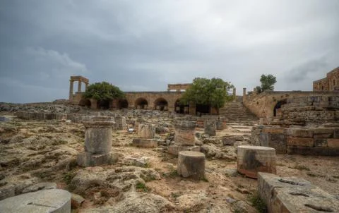Acropolis of Lindos Stock Photos