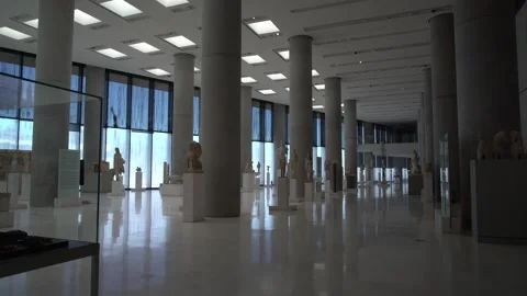 The Acropolis Museum during its first day of the reopening after the lockdow Stock Footage 145756667