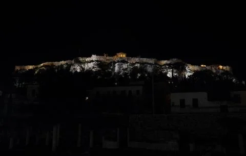 Acropolis at night Stock Photos