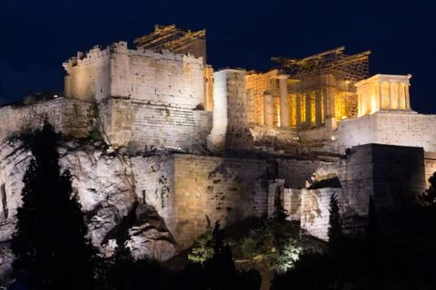 Acropolis by Night Stock Photos