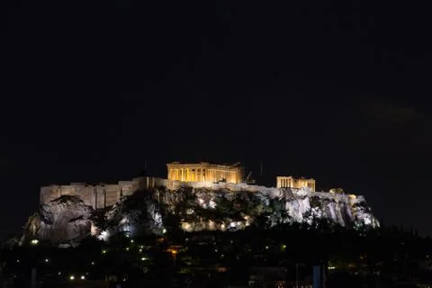 Acropolis by Night Stock Photos