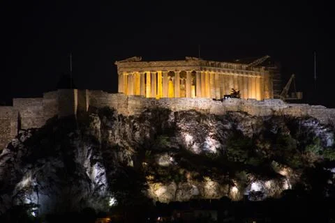 Acropolis by Night Stock Photos