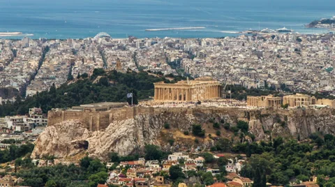 Acropolis Parthenon, Athens, Greece, Zoom Out , Timelapse Stock Footage 39515609