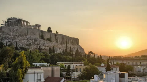 Acropolis Sunrise Stock Footage 52100183