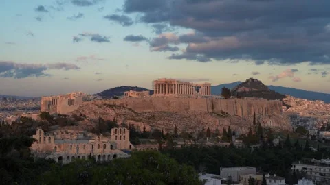 Acropolis Time-lapse: Captivating Views of Athens' Iconic Landmark Stock Footage 265078455