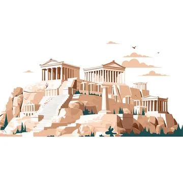 Acropolis vector isolated on white Ilustración de archivo