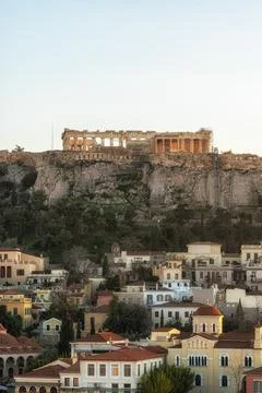 Acropolis View Sunset Stock Photos