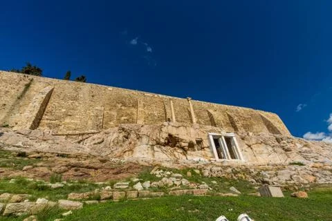 Acropolis viewed from below Stock Photos