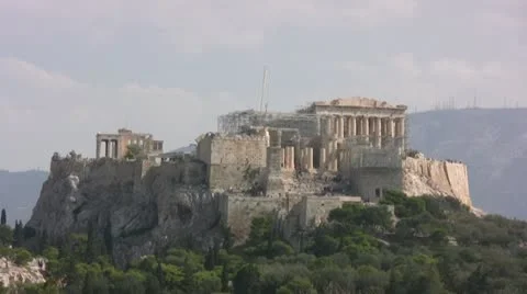 The Acropolis viewed from a distance Stock-Footage 12529480