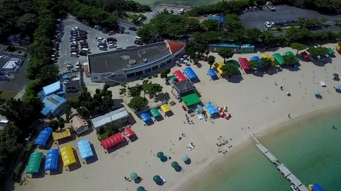 Across The Beach and Road Stock Footage 120726003