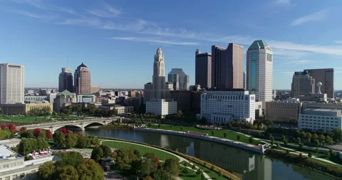 Across the Columbus Skyline Stock Footage 146871867