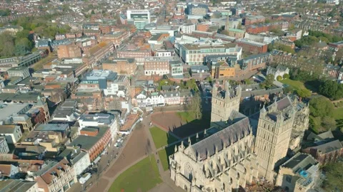 Across Exeter City Centre Stock Footage 234417340