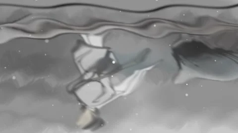 Across the river in the snow 1 Video stock 58366509