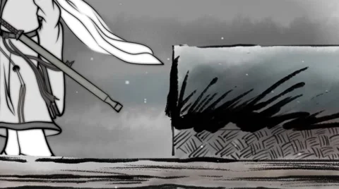 Across the river in the snow 2 Video stock 58366527