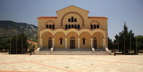 Across the square to gerasssimos monastery Stock Photos