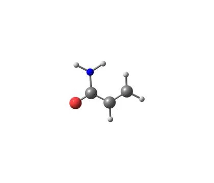 Acrylamide molecule isolated on white Stock Illustration
