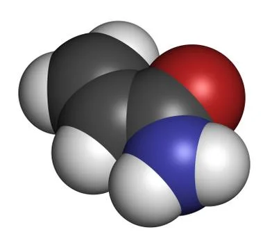 Acrylamide molecule, polyacrylamide building block and heat-generated food po Stock Illustration