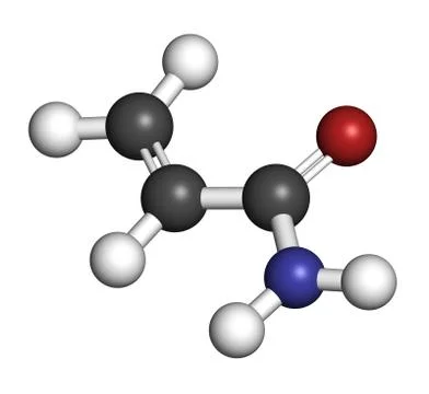 Acrylamide molecule, polyacrylamide building block and heat-generated food po Stock Illustration