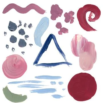 Acrylic abstract travel elements of ocean, sea, sun, wave, sky and beach. Han Stock Illustration