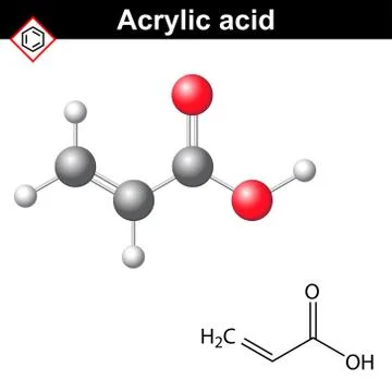 Acrylic acid molecule Illustrazione stock