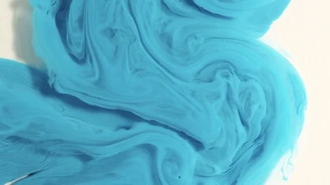 Acrylic blue paint in water Stock Footage 80903260