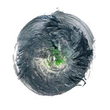 Acrylic circle isolated on white background. Gray, black round watercolor shape Stock Illustration
