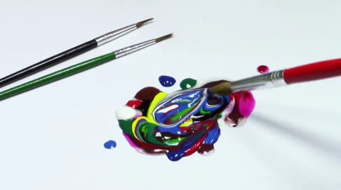 Acrylic colors mix 스톡 동영상 51484520