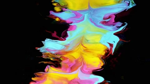 Acrylic Fluid Art. Rainbow effect background macro texture experimental colors Stock Footage 167224479