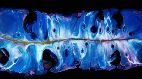 Acrylic Fluid blua white Art. Marble effect background macro texture Stock Footage 167219506