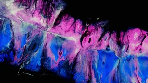 Acrylic Fluid effect macro texture experimental colors motion. black background Stock Footage 167215409