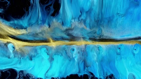 Acrylic ink effect macro texture experimental colors motion. black background Stock Footage 167218846