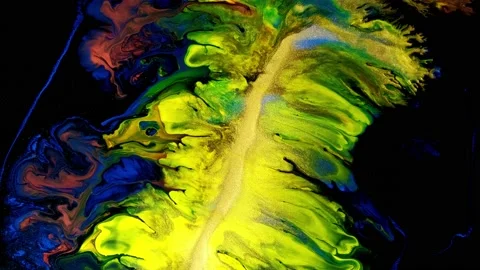 Acrylic multicolor background macro texture experimental colors motion. black Stock Footage 167219938