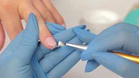 Acrylic nail extension Stock Footage 81060715