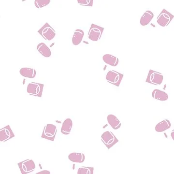 Acrylic nail glyph seamless pattern Illustrazione stock