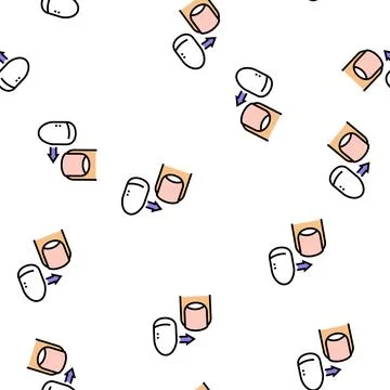 Acrylic nail vector seamless pattern Stock Illustration