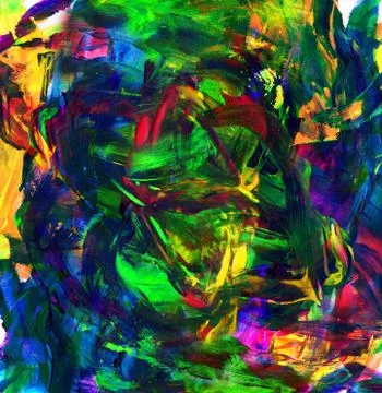 Acrylic paint background in red green blue and yellow colors with texture Stock Illustration