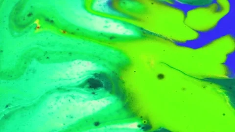Acrylic paint macro. Abstract art Orange Red colors bubbles Stock Footage 150687431