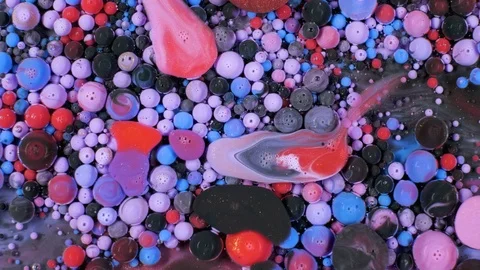 Acrylic paint organically flows in the liquid Video stock 101594384