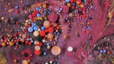 Acrylic paint organically flows in the liquid Video stock 101595304