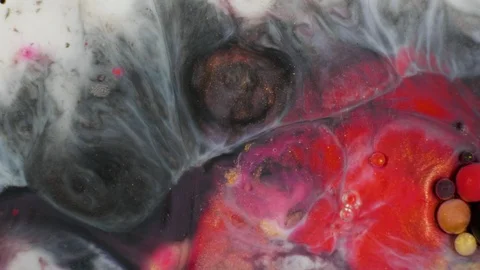 Acrylic paint organically flows in the liquid Video stock 101596113