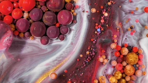 Acrylic paint organically flows in the liquid Video stock 101597164
